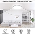 Miniatyrbillede 2 af 5: Paris_LED-loftlampe, loftlampe, LED loftlampe 24W, 6500K, 2000LM, IP44 vandtæt rund moderne enkel hvid badeværelseslampe til kælderrum Ø30cm