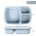 Miniatyrbild 2 av 5: 4-pack plastmatlådor med 3 fack, återanvändbar lunchlåda för barn/småbarn