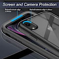 Miniatyrbild 5 av 5: SQBB CellEver Transparent Skal för iPhone XR, robust skydd med halkfri TPU-stötfångare och [2 skärmskydd i härdat 9H glas] Svart