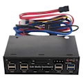 Miniatyrbillede 2 af 5: 2X Multifunktionel 5.25 Tommer Media Dashboard Kortlæser USB 2.0 USB 3.0 20 Pin E-SATA SATA Frontpanel.pa