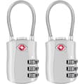 2-pack 3-siffriga kombinationslås för resväskor (silver)