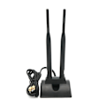 Miniatyrbillede 1 af 5: 2,4 GHz 5 GHz Dual Band Wifi Antenne, Rp-sma Han Antenne Magnetisk Base til PC