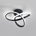 Miniatyrbillede 1 af 5: LED loftslampe, loftslampe 20W 2200LM, LED-lampe sort til stue, soveværelse, gang, køkken 26cm, dæmpbar 3000K / 4500K / 6500K