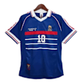 Pikkukuva 1 / 3: Retro Jersey 1998 Ranska MM Koti Lyhythihainen Jalkapallopaita Nro 10 Zidane 1 Jalkapallopaita M M