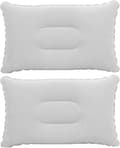 Uppblåsbar resekudde 2-pack ultralätt vattenresistent mjuk flockad campingfiske utomhusbruk grå Grey
