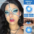 Pikkukuva 3 / 5: Eyeshare Anime Värilliset Piilolinssit Silmille Cosplay Värilliset Linssit Siniset Hullut Halloween Linssit Piilolinssit Kauneus Meikki NEBULA-RED 0
