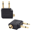 Miniatyrbilde 2 av 5: 4-pakks adapter for flyplasthøyttalere, flyadapter for fly for hodetelefoner, gullbelagt 3,5 mm uttak [DB]