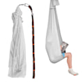 Miniatyrbilde 1 av 5: Barnhammock i polyester, elastisk og komfortabel, sensorisk hengekøye for barn, innendørs og utendørs, sølvgrå