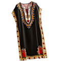 Miniatyrbillede 2 af 5: Dammode Strandlovsklänning Boho Elegant Etnisk Klänning Black