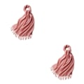 Pikkukuva 3 / 5: 1/2/3 unisex-huivit fransuilla Lämmin ja mukava putkihuivi vaaleanpunaiselle pink 2Set