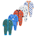 Miniatyrbillede 1 af 5: Våren Baby Pyjamas Piger Drenge Jumpsuit 124% Bomuld Åndbar Blød Jumpsuit Mørkegrå Dark Grey Dark Grey 0-3M