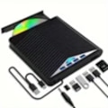 Pikkukuva 1 / 4: Paris_7-in-1 ulkoinen DVD-asema, USB 3.0 Type-C, DVD-poltin 4 USB-portilla ja 2 TF/SD-korttipaikalla