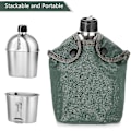 Miniatyrbild 2 av 5: Militär matsalssats 2st 1000ml 600ml Rostfritt stål Set med lock för utomhuscamping Vandring Ryggsäcksturer