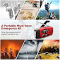 Miniatyrbild 2 av 5: Emergency Radio, Portable Crank and Solar Radio with AM/FM, 2000 mAh Rechargeable Power, SOS Alarm, LED Flashlight Red (PA)