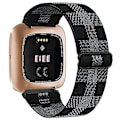 Miniatyrbild 1 av 5: Elastiskt vävt armband för Fitbit Versa 3 2, Versa Lite - Justerbart nylon sportarmband för Fitbit Sense Dark gray