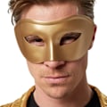 Miniatyrbilde 4 av 4: tectake Venetiansk maske, ensfarget øyemaske for maskerade gull 20（PA）