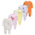 Miniatyrbild 1 av 5: Vår Baby Pyjamas Flickor Pojkar Jumpsuit 100% Bomull Andningsbar Mjuk Overall Auburn Auburn Auburn 9-12M