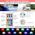 Miniatyrbild 5 av 5: 10-pack Mini LED-dyklampor, Mini LED-akvarielampor, Vattentäta undervattenslampor RGB Flerfärgade LED-lampor med 2 fjärrkontroller