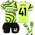 Miniatyrbild 1 av 2: 23-24 Arsenal borta barn fotbollströja kit nr 41 RICE nr 41 RICE 12-13 Years