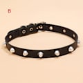 Pikkukuva 4 / 4: Punk Rock Niitti PU Nahka Kaulakoru Miesten Muoti Niitit Piikki Hobnails Choker Solisluu Kaulakoru Tyyppi A-Lyhyet Kynnet