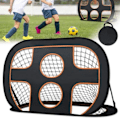 Miniatyrbillede 1 af 4: LZQ 2 i 1 Fodboldmål Foldbare Fodboldmål Popup Fodboldmål Havefodboldmål til Børn, 121x80x80 cm Sort + Orange svart + orange