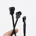 Miniatyrbild 3 av 4: 10X 1 till 2-vägs Flätad Kabel Y-Splitter 3/4 Pin PWM Hane Kontakt Fläkt Dator PC Fläkt Förlängning Ad.pa