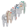 Miniatyrbillede 3 af 5: Vår Baby Pyjamas Piger Drenge Jumpsuit 207 % Bomuld Åndbar Blød Jumpsuit Lyseblå 9-12M_paris Sky Blue 9-12M