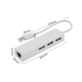 Miniatyrbild 3 av 3: USB-C Nätverksadapter RJ45 Hubb Nätverksanslutning via USB