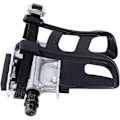 Miniatyrbillede 2 af 5: Paris Cykelpedal med clips og remme, 9/16 tommer aksel, egnet til spinningcykler, motionscykler og udendørs cykler