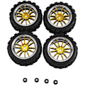 Pikkukuva 1 / 5: 4 kpl 12 mm Hex-vanteen ja OD 2,59 tuuman kumirenkaat RC 1/10 On-Road Touring -autoon, B.pa
