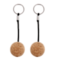 Miniatyrbillede 1 af 3: 2 stk Flydende Korkkugle Nøglering Flydende Nøglering Til Kajakroning Båd Fiske Sort 13X4CM Sort Black 13X4CM