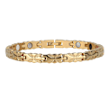 Miniatyrbillede 2 af 2: Mode Dame Stål Blomsterformet Armbånd Bangle Smykker (Guld)