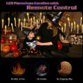 Miniatyrbilde 3 av 4: Halloween-dekorasjon, 20 flammefrie svevende lys i elfenben med fjernkontroll