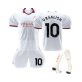 Miniatyrbild 1 av 4: 2023/24 Manchester City Borta #10 Grealish Fotbollströja Set 22(130-135CM)