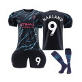 Miniatyrbild 2 av 4: (2023/24 Manchester City Third Shirt #9 Haaland Fotbollströja Kits L(175-180CM)