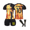 Miniatyrbild 1 av 4: (2023/24 Paris Special Joint #10 Neymar jR Flame Edition fotbollströjasatser för barn Vuxna S(165-170CM)