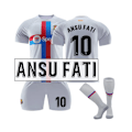 Miniatyrbild 1 av 4: (FC Barcelona 2022/23 Stadium Third Jersey Ansu Fati No.10 Fotbollströja 3-delade kit för barn Vuxna 18(100-110CM)