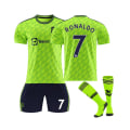 Miniatyrbild 2 av 4: (Neongrön Manchester United 2022/23 Third Replica Jersey Ronaldo No.7 Fotbollströja 3-delade kit för barn Vuxna 20(115-125CM)