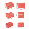 Miniatyrbillede 2 af 3: 6 stk./sæt Rejse Vandafvisende Tøj Sortering Taske Pakning Cube Bagage Organizer Black
