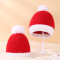 Miniatyrbillede 3 af 5: 2 stk. efterår og vinter uldkugle mor baby strik pullover hat rød jul varme handsker hat