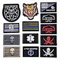 Miniatyrbillede 1 af 5: 20 stk. Tilfældige Taktiske Patches, Fuld Broderi Loop og Krog til Kasketter, Tasker, Rygsække, Veste, Militær Uniformer, Taktisk Udstyr, osv.