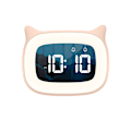 Miniatyrbild 1 av 5: Rosa resealarmklocka, bärbar LCD-digitalklocka med temperatur, 12/24H, snooze-funktion, bakgrundsbelysning och batteridriven för resor, sovrum