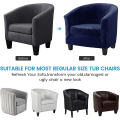 Miniatyrbild 4 av 5: Piece Tub Chair Slipcovers, Upgraderad 2 i 1-design för stretchsammetfåtölj med kuddfodral, halkfria klubbskopstolar, sofföverdrag (marinblå wine red
