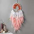 Miniatyrbillede 5 af 5: Håndlavet krystal Bohemian Tree of Life Dreamcatcher Feather Dreamcatcher Hjemmeindretning til soveværelse, bryllup pink