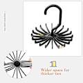 Miniatyrbilde 3 av 5: 2 stk. Twirl Tie Rack, roterende belte- og skjerfhengerholderkrok for skaplagring Black