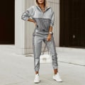 Miniatyrbild 5 av 5: Träningsset Dam Huvtröja Tvådelad Set Vår Höst Kläder Bokstavstryck Colorblock T-shirt Topp Långa Byxor Kostym Set Outfits Mujer 3 S