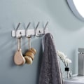 Miniatyrbillede 2 af 4: Rustfri frakkeholder vægmonteret rustfrit stål 3-krog håndklæde krog 4-Hook