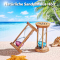 Miniatyrbillede 2 af 5: Mini Sand Timer - Træ Timeglas Timer Træ Maling Værktøj Til Hjem Og Restaurant 3 Minutter Blue