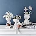 Miniatyrbilde 2 av 3: Blomsterpotter Sukkulenter Vase Gresk Statue Blomsterpotter Hjem Hagedekorasjon WHITE