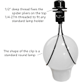 Miniatyrbild 2 av 5: Adapterkit för lampskärm - Inkluderar trim och skärmutjämnare för att hålla skärmhårdvaran på plats Glödlampsfjäderklämma - 2-pack svart